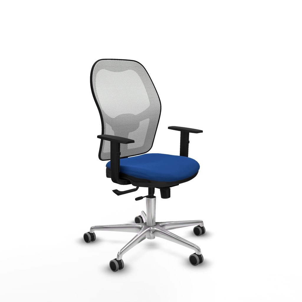 Jorquera traslack malla blanca similpiel azul brazos 1D base aluminio  ruedas 65mm engomada