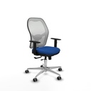 Jorquera traslack malla blanca similpiel azul brazos 1D base aluminio  ruedas 65mm engomada