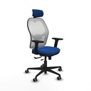Jorquera traslack malla blanca similpiel azul brazos 2D base nailon cabecero 2D ruedas 65mm engomada