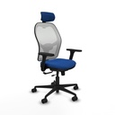 Jorquera traslack malla blanca similpiel azul brazos 3D base nailon cabecero 2D ruedas 65mm nailon