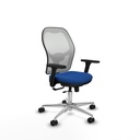 Jorquera traslack malla blanca similpiel azul brazos 3D base aluminio  ruedas 65mm nailon