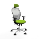Jorquera traslack malla blanca similpiel pistacho brazos 1D base aluminio cabecero 2D ruedas 65mm nailon