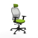Jorquera traslack malla blanca similpiel pistacho brazos 2D base nailon cabecero 2D ruedas 65mm engomada