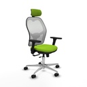 Jorquera traslack malla blanca similpiel pistacho brazos 3D base aluminio cabecero 2D ruedas 65mm nailon
