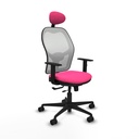 Jorquera traslack malla blanca similpiel rosa brazos 1D base nailon cabecero fijo ruedas 65mm nailon