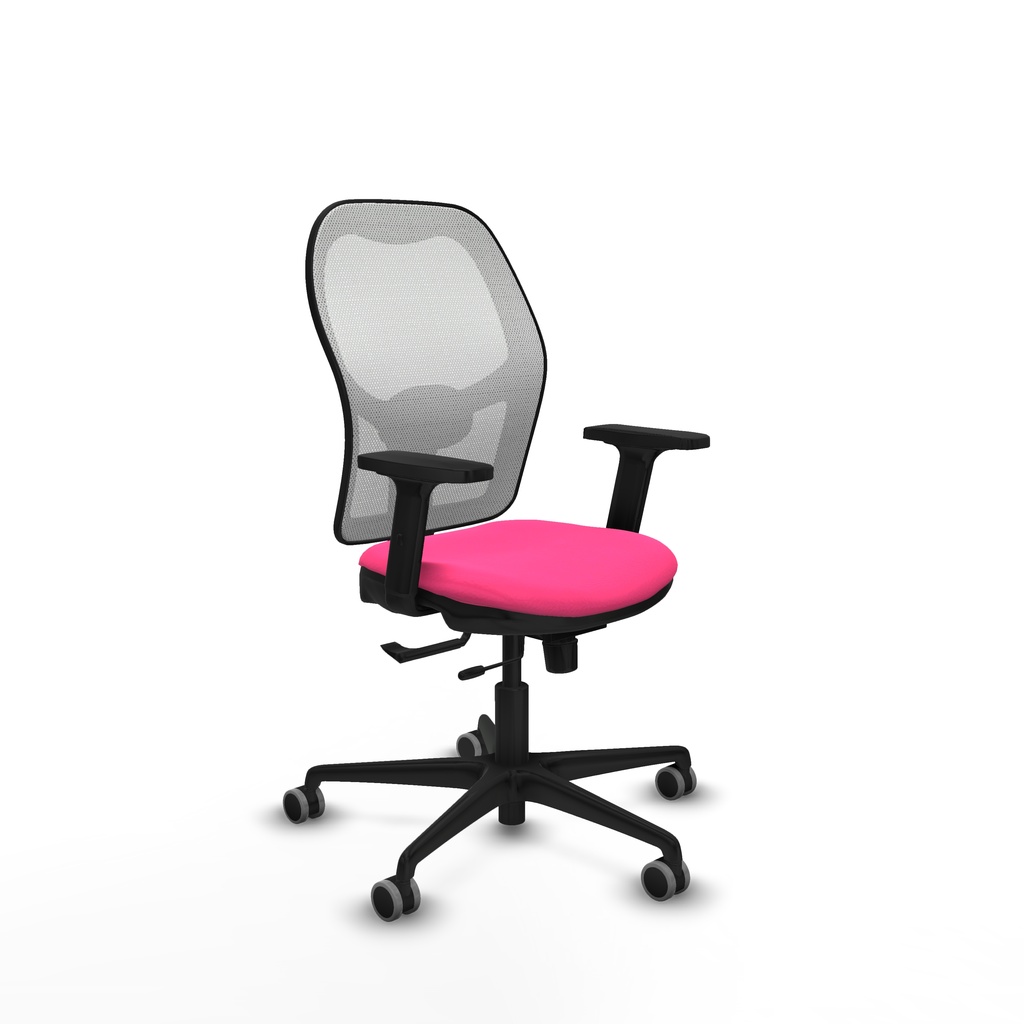 Jorquera traslack malla blanca similpiel rosa brazos 2D base nailon  ruedas 65mm engomada