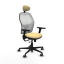 Jorquera traslack malla blanca similpiel crema brazos 3D base nailon cabecero fijo ruedas 65mm engomada