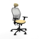 Jorquera traslack malla blanca similpiel crema brazos 3D base nailon cabecero fijo ruedas 65mm nailon