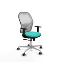 Jorquera traslack malla blanca similpiel turquesa brazos 1D base aluminio  ruedas 65mm engomada