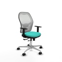 Jorquera traslack malla blanca similpiel turquesa brazos 1D base aluminio  ruedas 65mm nailon