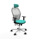 Jorquera traslack malla blanca similpiel turquesa brazos 1D base aluminio cabecero 2D ruedas 65mm nailon