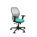 Jorquera traslack malla blanca similpiel turquesa brazos 2D base nailon  ruedas 65mm engomada
