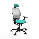 Jorquera traslack malla blanca similpiel turquesa brazos 3D base nailon cabecero 2D ruedas 65mm nailon