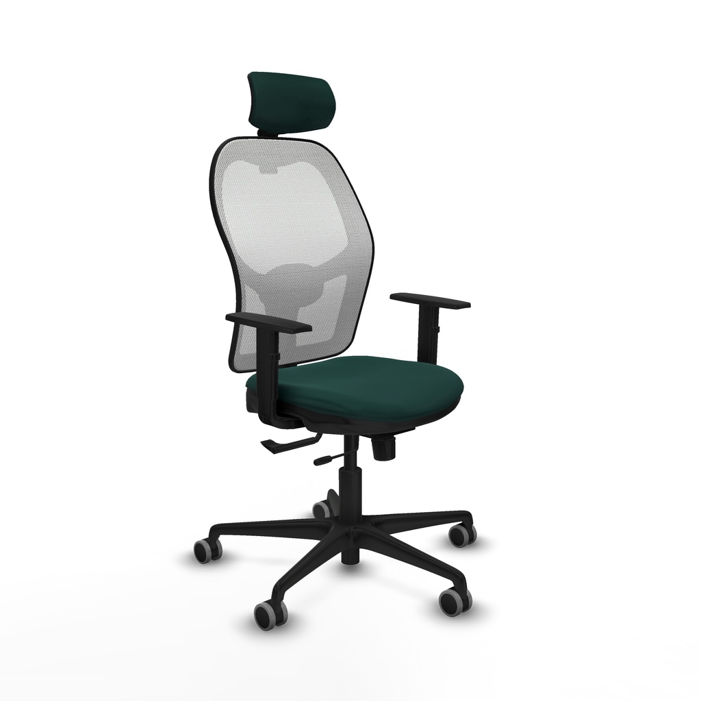 Jorquera traslack malla blanca similpiel verde botella brazos 1D base nailon cabecero 2D ruedas 65mm engomada