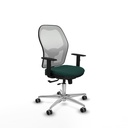 Jorquera traslack malla blanca similpiel verde botella brazos 1D base aluminio  ruedas 65mm engomada