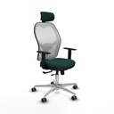Jorquera traslack malla blanca similpiel verde botella brazos 1D base aluminio cabecero 2D ruedas 65mm engomada