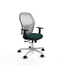 Jorquera traslack malla blanca similpiel verde botella brazos 1D base aluminio  ruedas 65mm nailon