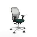 Jorquera traslack malla blanca similpiel verde botella brazos 2D base aluminio  ruedas 65mm engomada