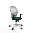 Jorquera traslack malla blanca similpiel verde botella brazos 2D base aluminio  ruedas 65mm nailon