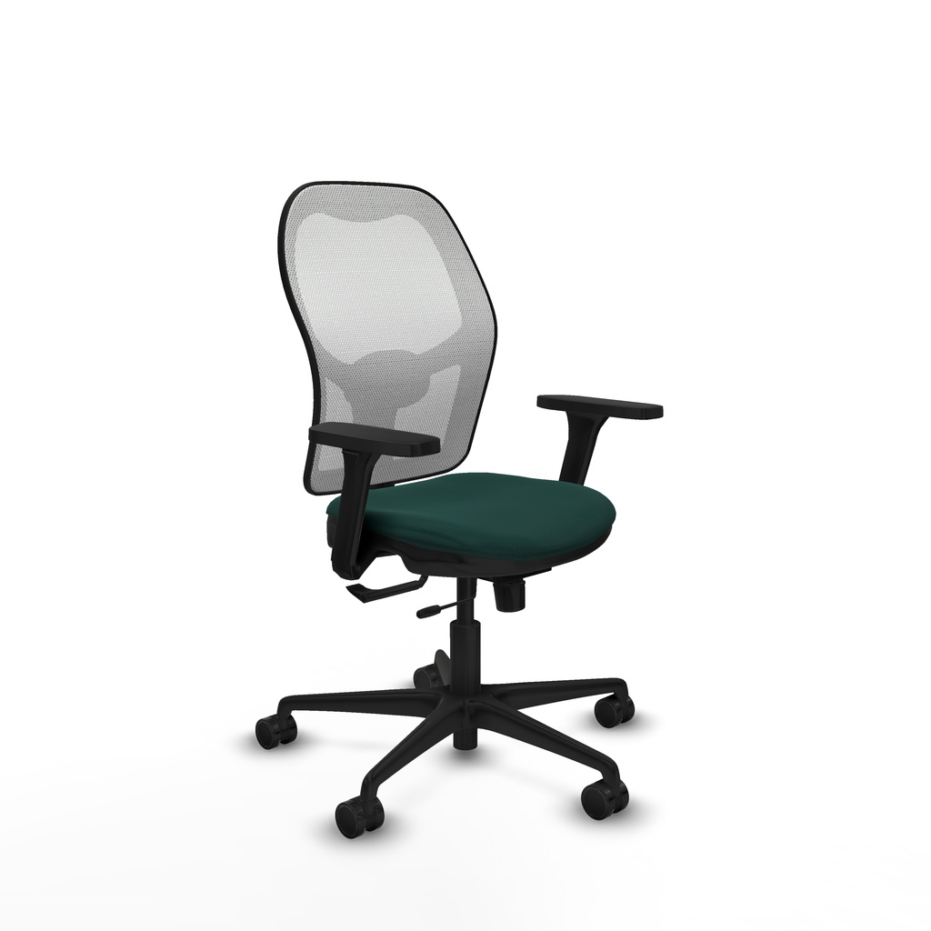 Jorquera traslack malla blanca similpiel verde botella brazos 3D base nailon  ruedas 65mm nailon
