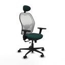 Jorquera traslack malla blanca similpiel verde botella brazos 3D base nailon cabecero fijo ruedas 65mm nailon