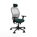 Jorquera traslack malla blanca similpiel verde botella brazos 3D base nailon cabecero 2D ruedas 65mm nailon