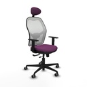 Jorquera traslack malla blanca similpiel morado brazos 1D base nailon cabecero fijo ruedas 65mm engomada