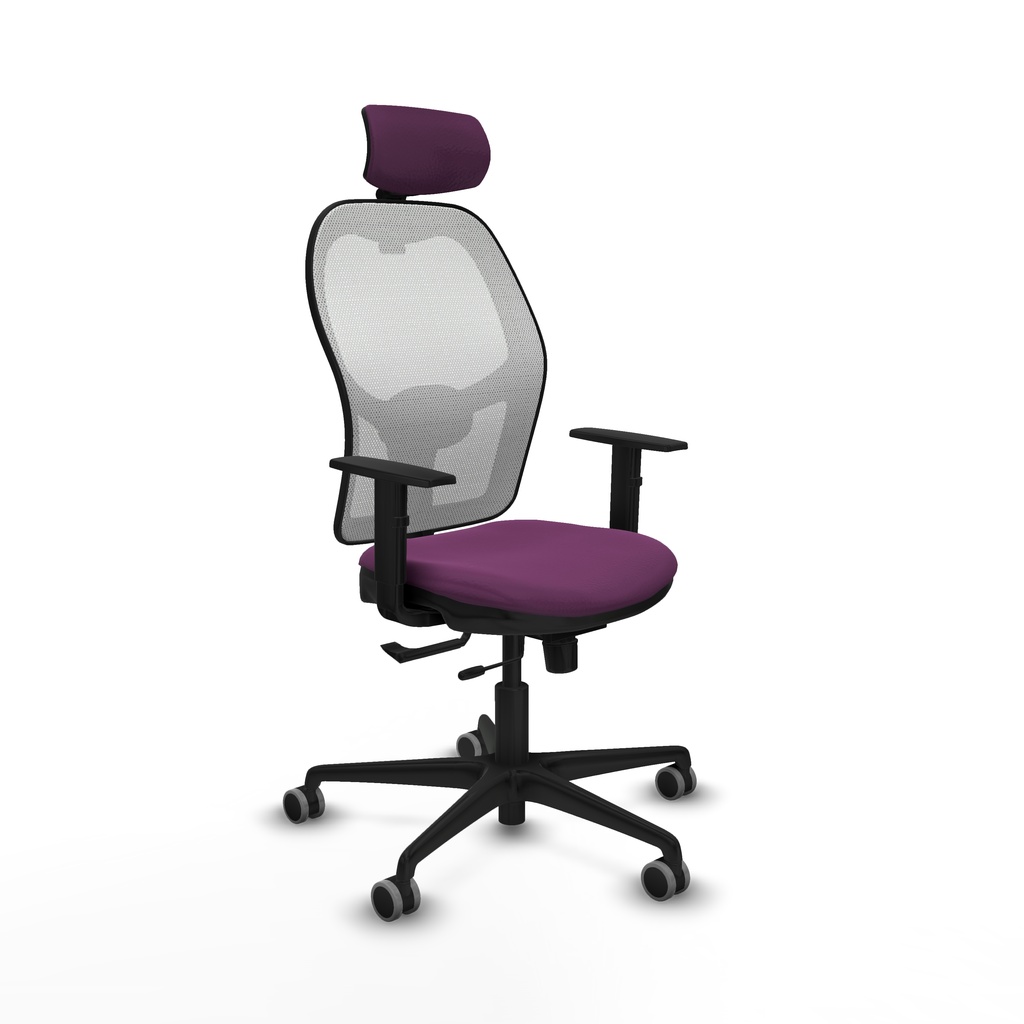 Jorquera traslack malla blanca similpiel morado brazos 1D base nailon cabecero 2D ruedas 65mm engomada