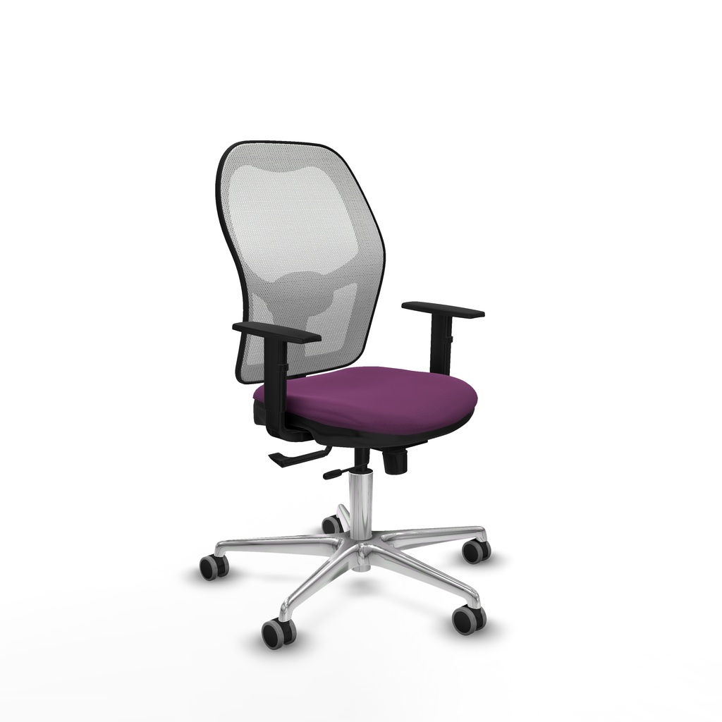 Jorquera traslack malla blanca similpiel morado brazos 1D base aluminio  ruedas 65mm engomada