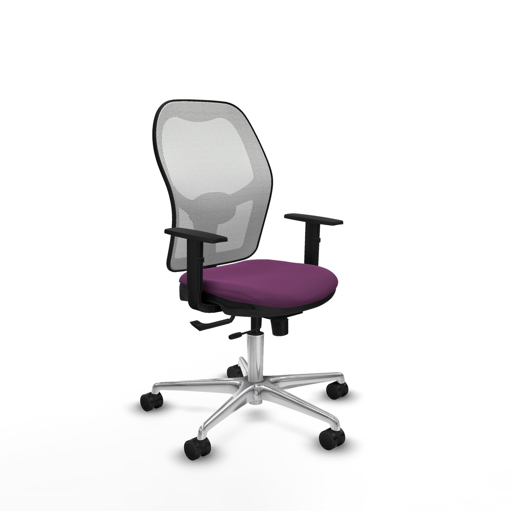 Jorquera traslack malla blanca similpiel morado brazos 1D base aluminio  ruedas 65mm nailon