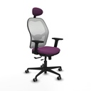 Jorquera traslack malla blanca similpiel morado brazos 2D base nailon cabecero fijo ruedas 65mm engomada
