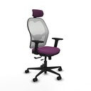 Jorquera traslack malla blanca similpiel morado brazos 2D base nailon cabecero 2D ruedas 65mm nailon
