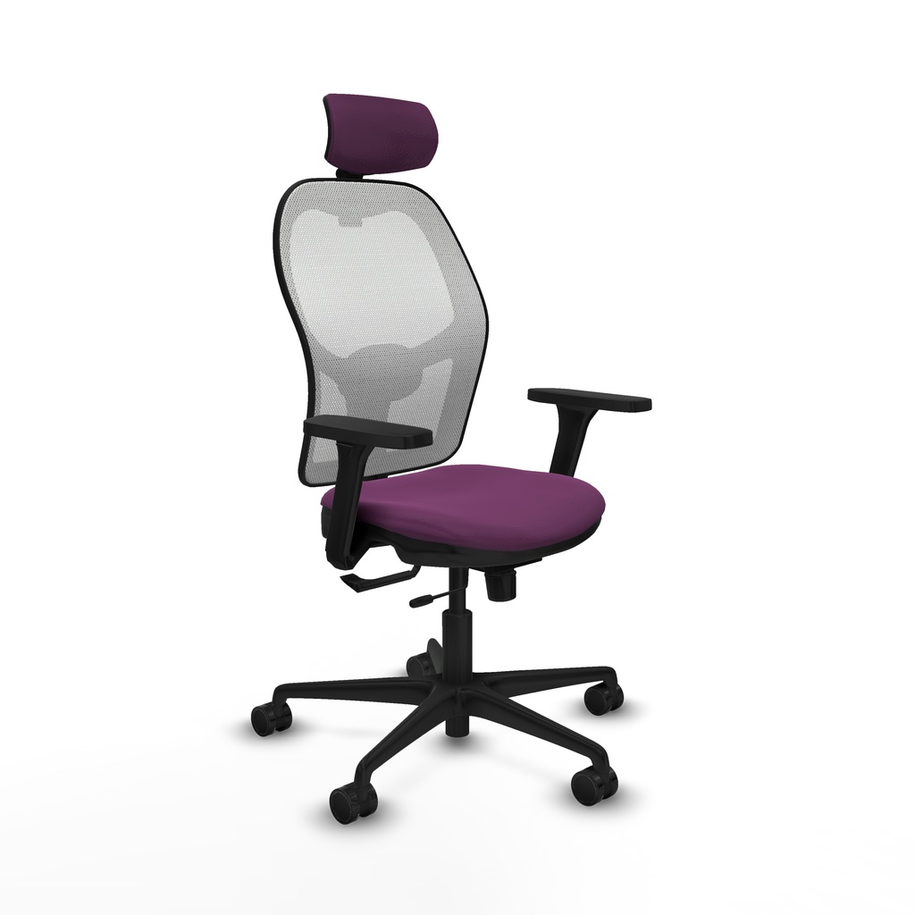 Jorquera traslack malla blanca similpiel morado brazos 3D base nailon cabecero 2D ruedas 65mm nailon
