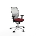 Jorquera traslack malla blanca similpiel granate brazos 1D base aluminio  ruedas 65mm engomada