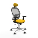 Jorquera traslack malla gris bali amarillo brazos 2D base aluminio cabecero fijo ruedas 65mm engomada