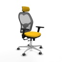 Jorquera traslack malla gris bali amarillo brazos 3D base aluminio cabecero 2D ruedas 65mm engomada