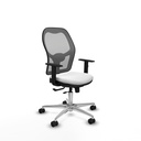 Jorquera traslack malla gris bali blanco brazos 1D base aluminio  ruedas 65mm nailon