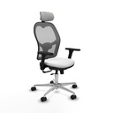 Jorquera traslack malla gris bali blanco brazos 3D base aluminio cabecero 2D ruedas 65mm nailon