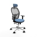 Jorquera traslack malla gris bali azul cielo brazos 1D base aluminio cabecero 2D ruedas 65mm nailon