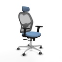 Jorquera traslack malla gris bali azul cielo brazos 2D base aluminio cabecero 2D ruedas 65mm engomada