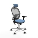 Jorquera traslack malla gris bali azul cielo brazos 3D base aluminio cabecero 2D ruedas 65mm engomada