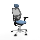 Jorquera traslack malla gris bali azul cielo brazos 3D base aluminio cabecero 2D ruedas 65mm nailon