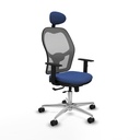 Jorquera traslack malla gris bali azul marino brazos 1D base aluminio cabecero fijo ruedas 65mm nailon