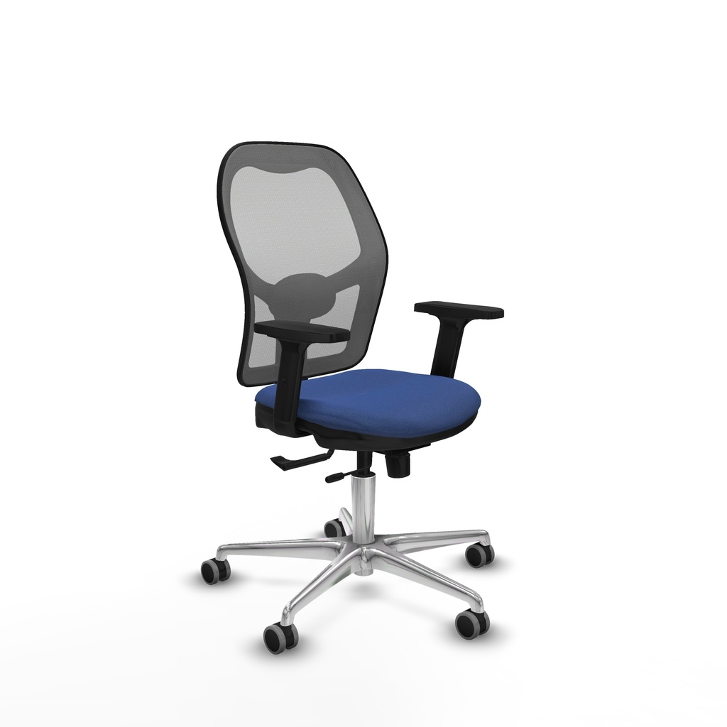 Jorquera traslack malla gris bali azul marino brazos 2D base aluminio  ruedas 65mm engomada