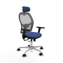 Jorquera traslack malla gris bali azul marino brazos 3D base aluminio cabecero 2D ruedas 65mm nailon