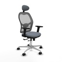 Jorquera traslack malla gris bali gris brazos 2D base aluminio cabecero fijo ruedas 65mm nailon