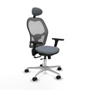 Jorquera traslack malla gris bali gris brazos 3D base aluminio cabecero fijo ruedas 65mm nailon