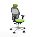 Jorquera traslack malla gris bali pistacho brazos 2D base aluminio cabecero 2D ruedas 65mm nailon