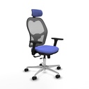 Jorquera traslack malla gris bali azul claro brazos 3D base aluminio cabecero 2D ruedas 65mm nailon