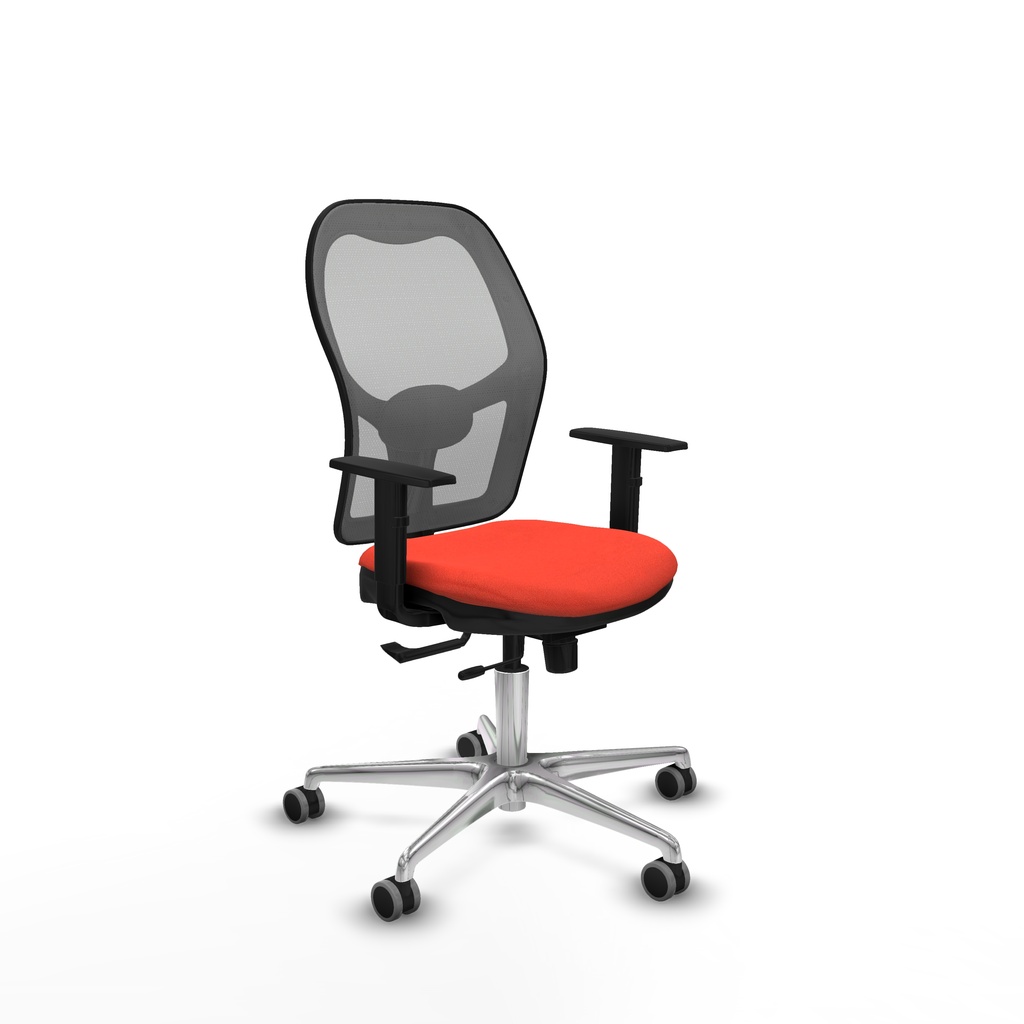Jorquera traslack malla gris bali naranja oscuro brazos 1D base aluminio  ruedas 65mm engomada